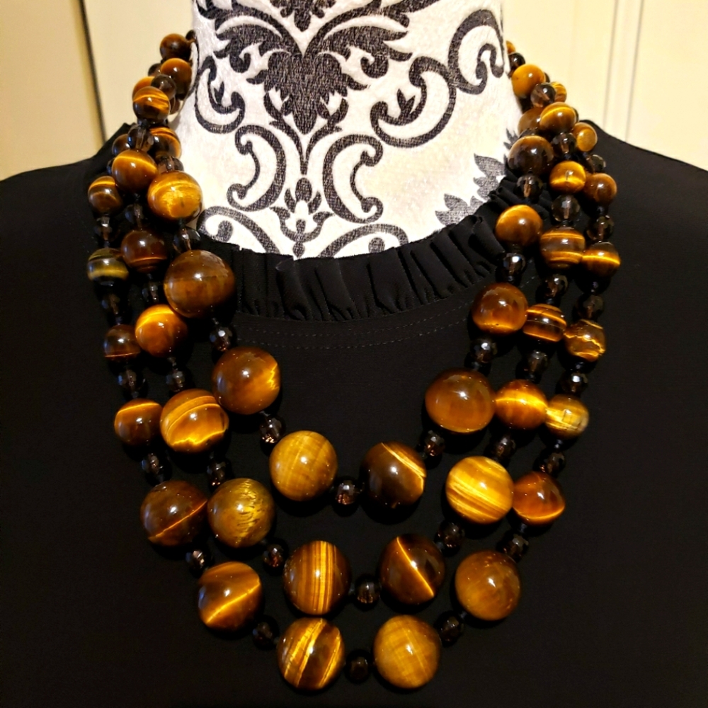 Tiger's Eye Three Strand Necklace